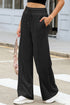 Terry Knit Drawstring Smocked Waist Wide Leg Sweatpants